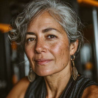 Adultos mayores realizando ejercicios de fitness en grupo